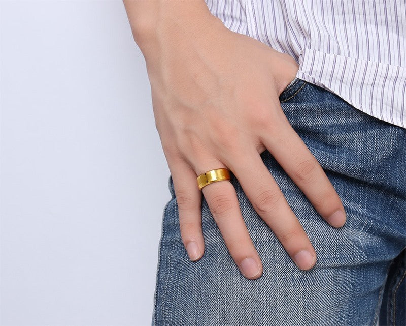 8mm Brushed Tungsten Steel Ring Band Electroplated For Men And Women Wedding Promise Jewelry Durable Scratch Resistant