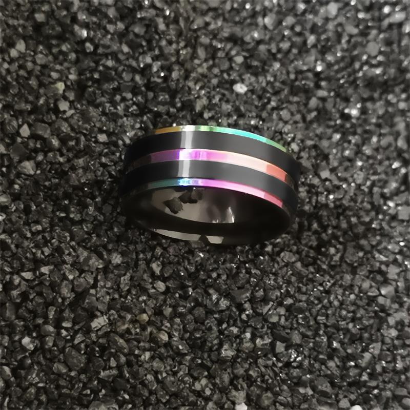 Stainless Steel Ring Unisex Colorful Band Gift Jewelry