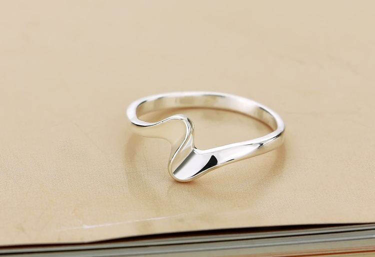 Heart Ring S925 Silver Plated Copper Jewelry Eco Friendly Uninlaid Design Fashion Ring for Women Jewelry Gifts