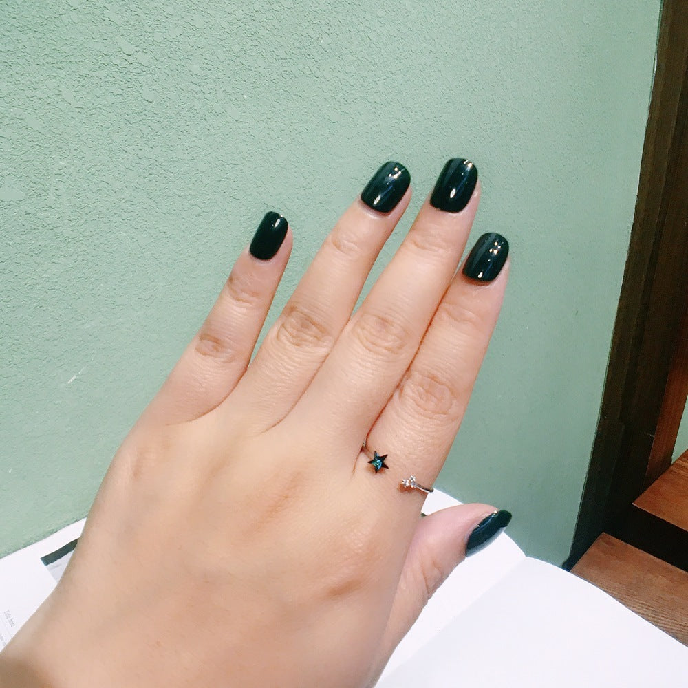 Women Zircon Ring FivePointed Star Crystal Platinum Plated Copper Elegant Fashion Jewelry Dainty SparklingGift