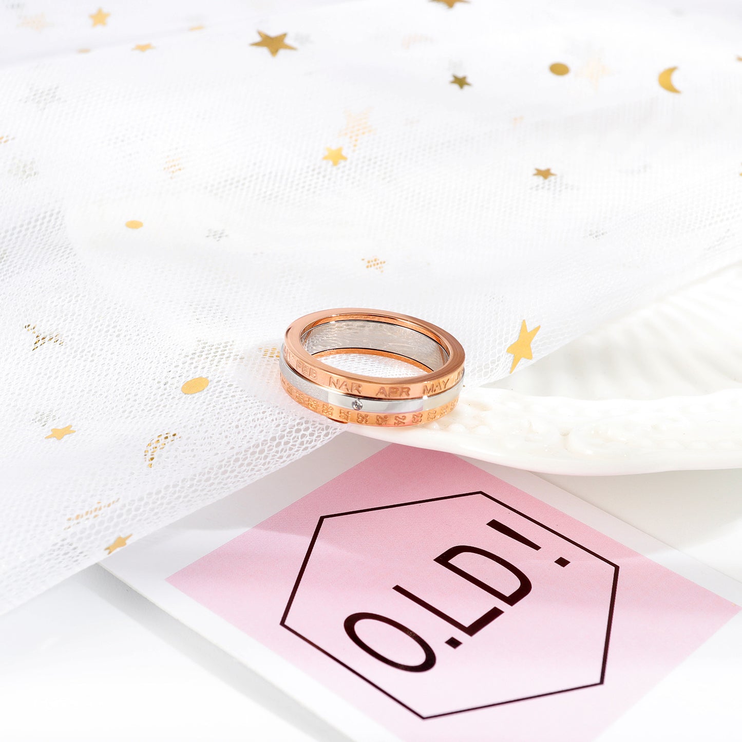 Womens Titanium Steel Ring With Geometric Design Electroplated Fashion Jewelry For Daily Wear Gift Sizes 6 7 8 Stock