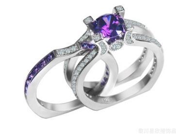 Copper Ring Set With Cubic Zirconia Stones Geometric Wedding Bands For Women Fashion Jewelry 12mm Elegant Design