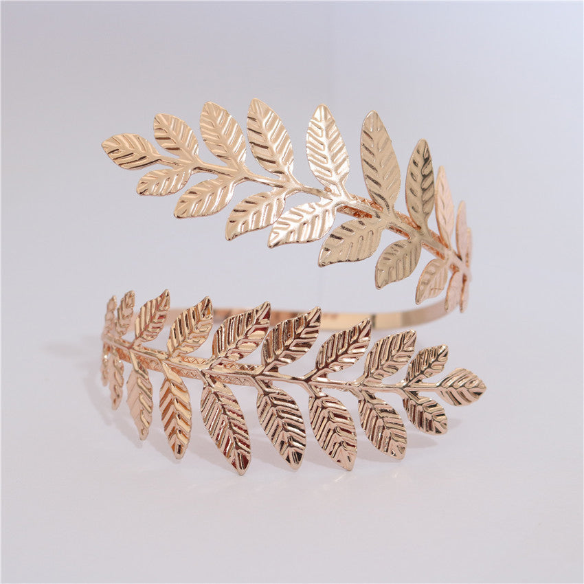 Unisex Leaf Bracelet Electroplated Alloy Branch Bangle Nature Inspired Jewelry Fashion Accessory For Everyday Wear