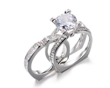 Womens Copper Ring Cubic Zirconia Geometric Wedding Band 12mm Classic Fashion Jewelry Customizable Compatible