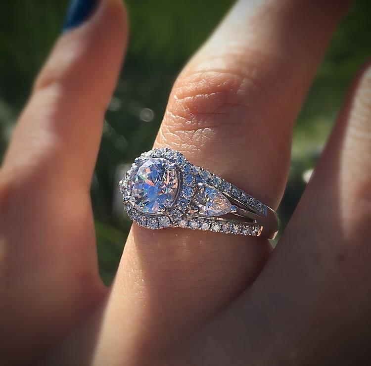 Geometric Zircon Ring Silver Plated Brass Jewelry For Women Size 6 7 8 9 10 Fashion Accessory Gift Pretty Look