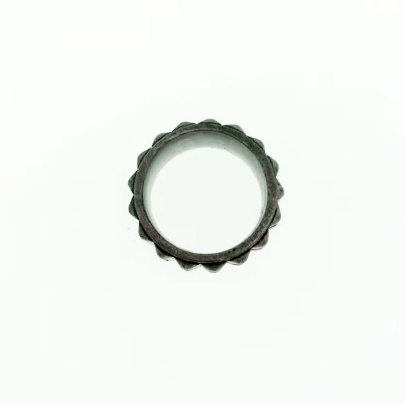 Square Ring Stainless Steel 12mm Black Vintage Geometric Band For Men Sizes 8 9 10 316L Polished Smooth Finish