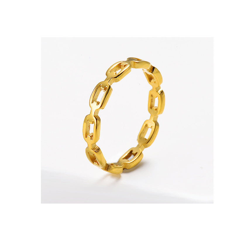 Women Ring 18K Gold Plated Hypoallergenic Titanium 316L Stainless Minimalist Jewelry Durable For Women Everyday