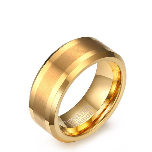 8mm Brushed Tungsten Steel Ring Band Electroplated For Men And Women Wedding Promise Jewelry Durable Scratch Resistant