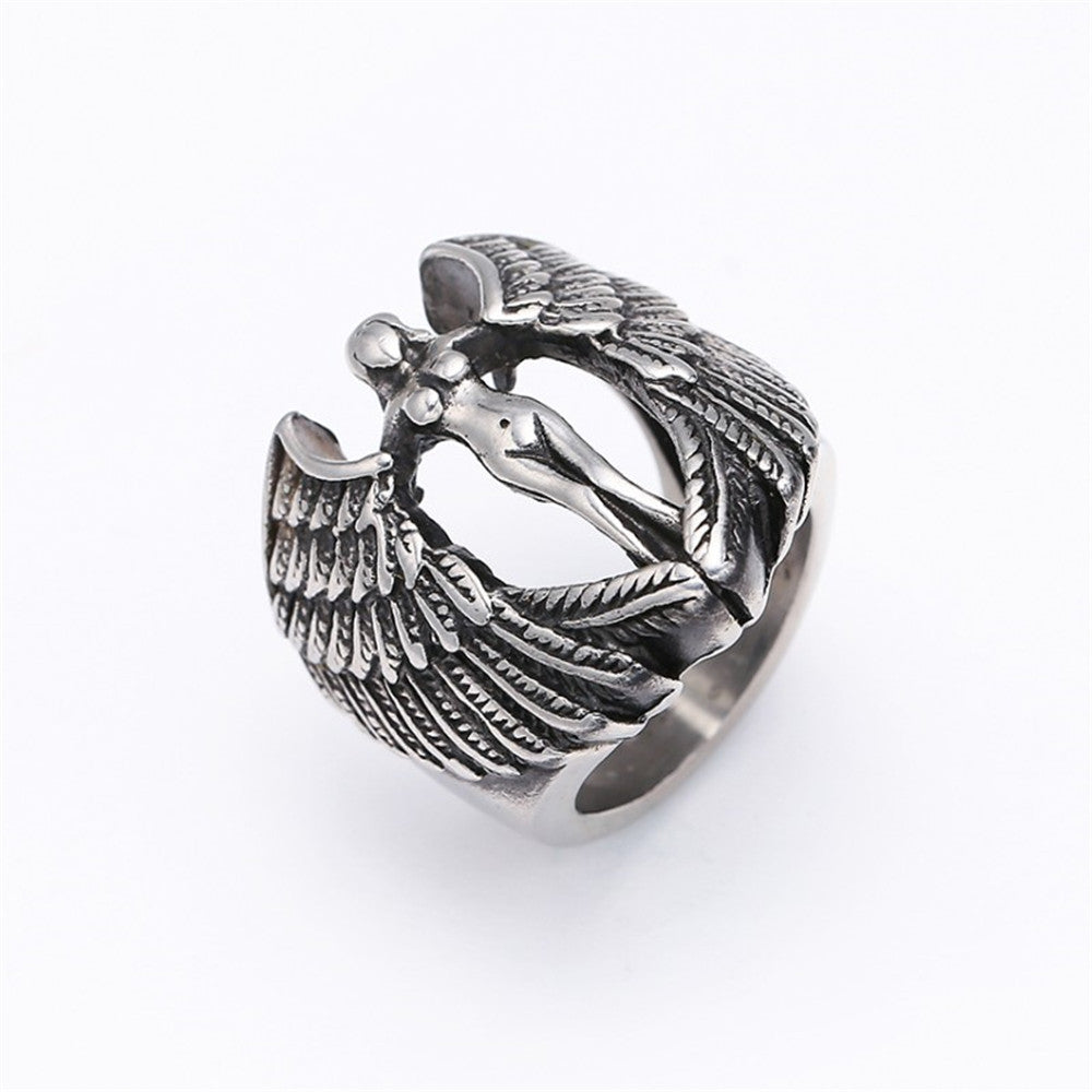 Adjustable Wings Ring European American Punk Fashion Mens Ring Womens Ring Electroplated Alloy Statement Rings