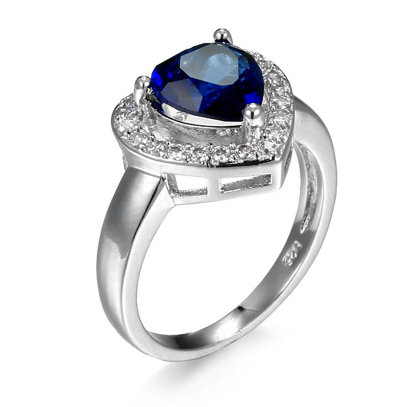 Crystal Heart Ring For Engagement And Wedding Gift Party Anniversary Durable Elegant Jewelry Pink Green Violet