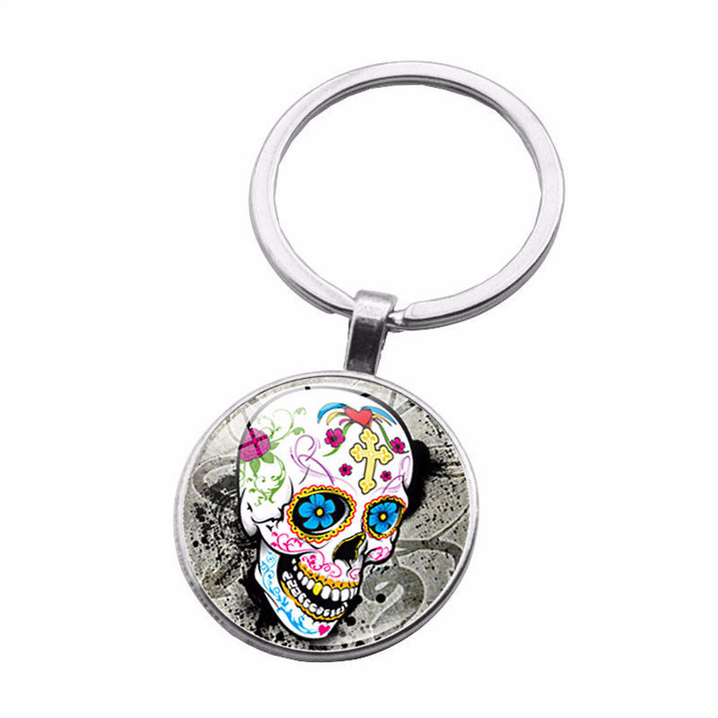 Unisex Keychain Round Zinc Alloy Key Ring Travel Souvenir Bag Charm Car Key Decoration Fashion Pendant Jewelry