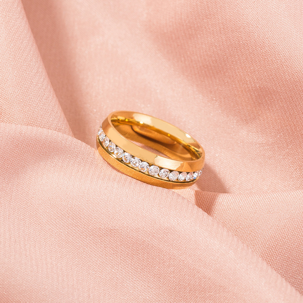 Adjustable Copper Zircon Ring For Women Jewelry Gift