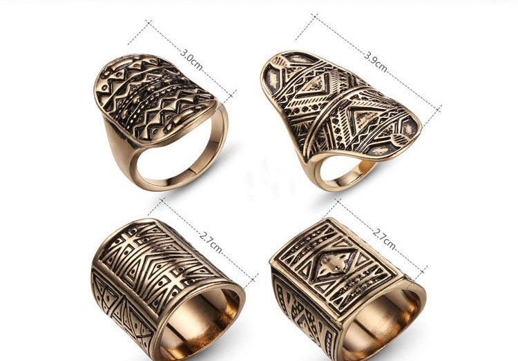 Vintage Ring Set 4 Ring Knuckle Stackable Midi Rings for Women Girls Fashion Jewelry Elegant Durable Gift Idea