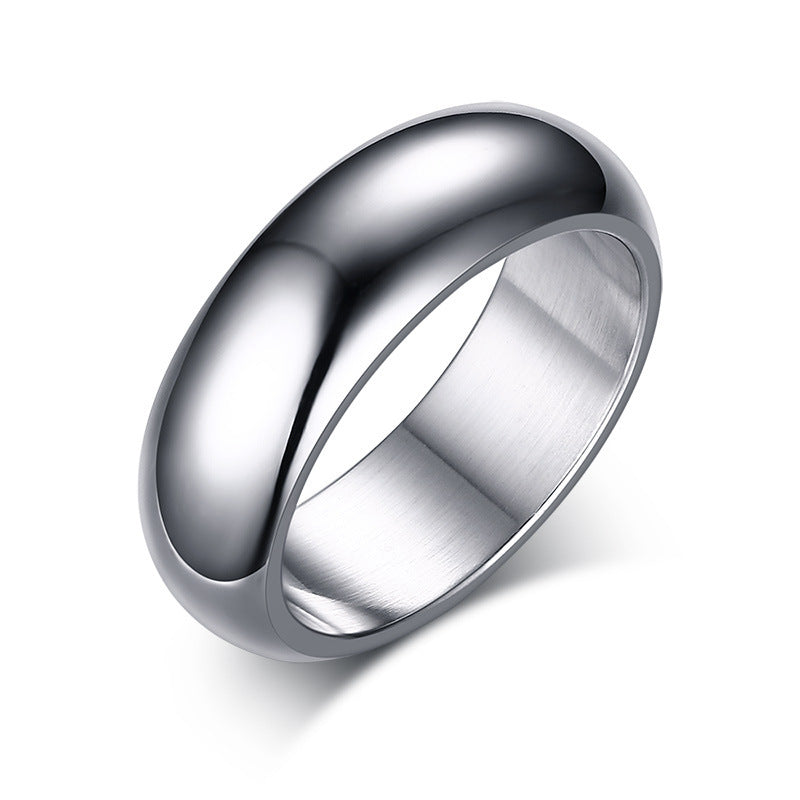 Mens Titanium Steel Geometric Ring Electroplated Finish Band HolidayGift For Him Father Jewelry Timeless Style