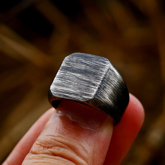 Brushed Stainless Steel Ring For Unisex Everyday Wear