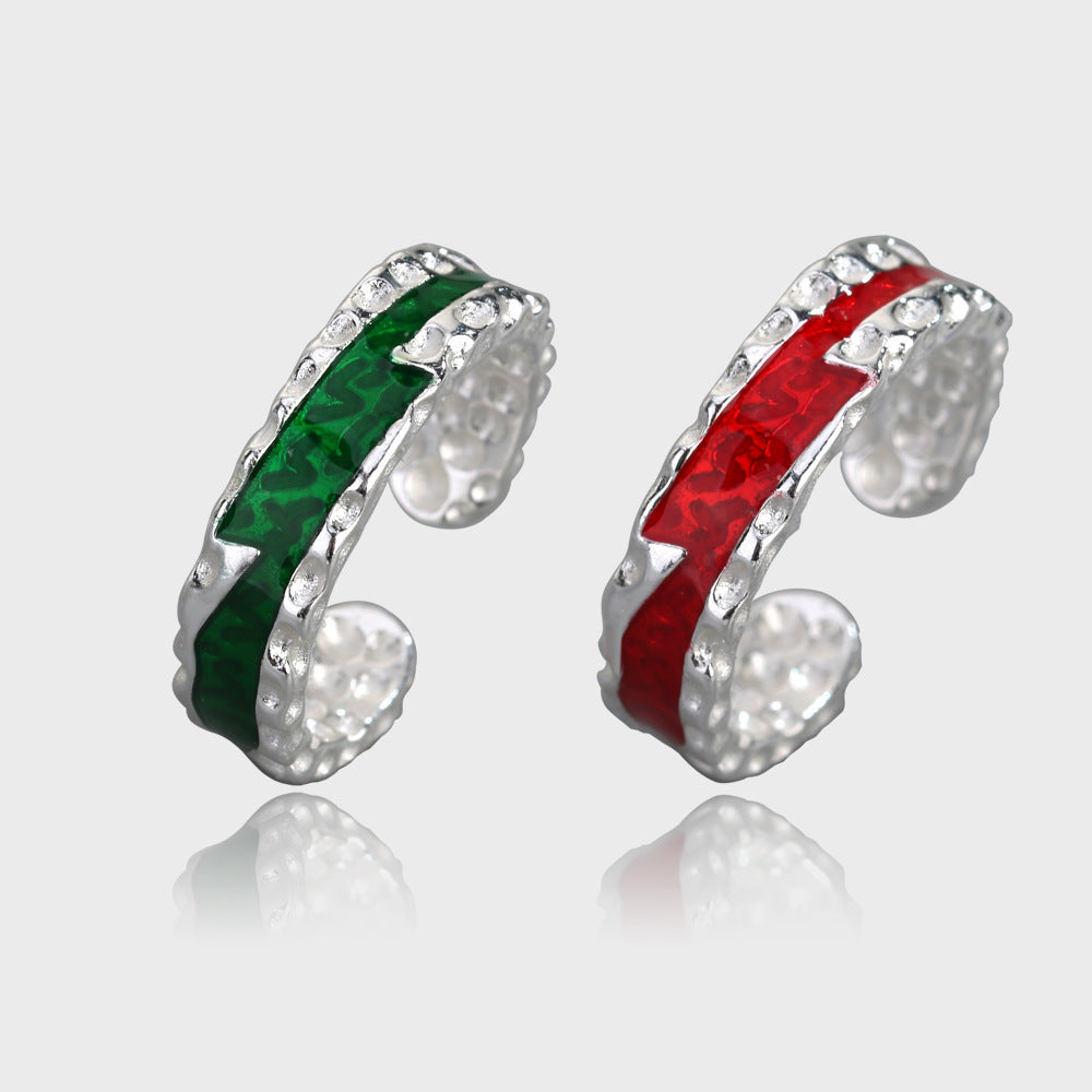 Copper Gold Plated Ring Gemstone Inlay Irregular Design