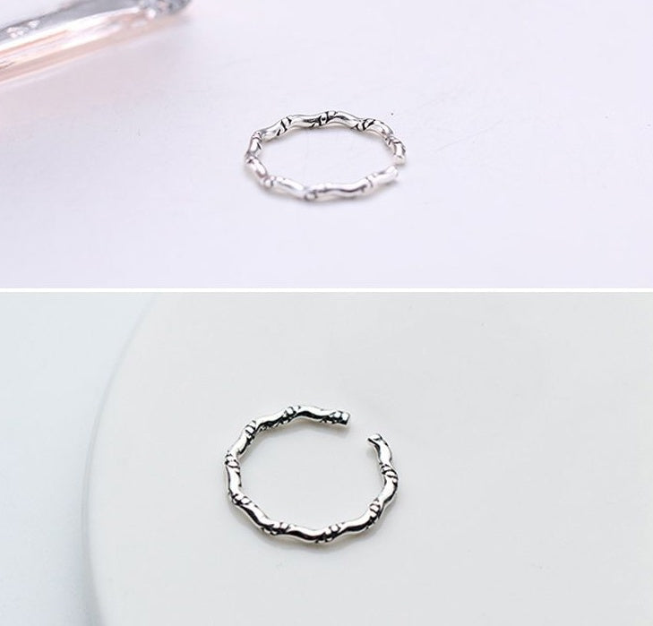 Bamboo Ring Knotted Design Statement Ring Fashion Jewelry Women Girls Natural Wood Handmade Elegant Ring Grace