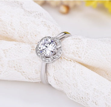 925 Silver Rose Engagement Ring With Adjustable Opening
