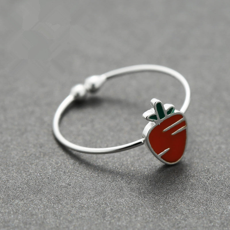 925 Sterling Silver Turnip Design Ring Women Zodiac Animal Korean Style Individually Packed Ready For Gift Fashion