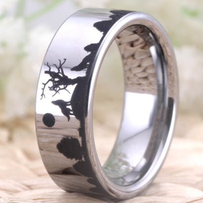 8mm Tungsten Wedding Ring For Men And Women Silver Unisex Band Jewelry Engagement Ring For Him Or Her Ideal Gift