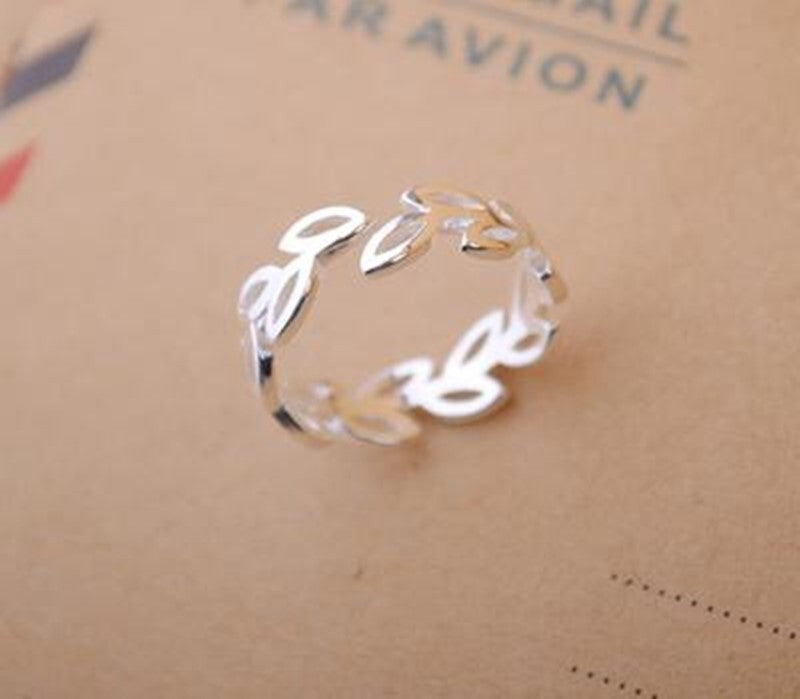 Copper Hollow Leaf Ring For Women Brass Accent Korean Style Constellation Jewelry Elegant Everyday Wear Gift Idea