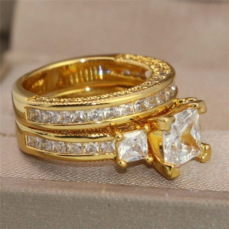 Zircon Couple Ring For Men Women Fashion Unisex Jewelry