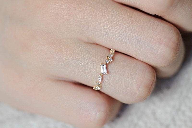 Gold Plated Ring With Artificial Gems Inlay Geometric Designs Copper Couple Ring Festival Special Gift For You
