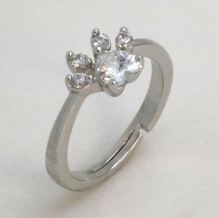 Rose Quartz Ring Adjustable One Size Fits Most 7 To 10 Paw Shaped Stone 925 Silver With Rose Gold Plating Glow