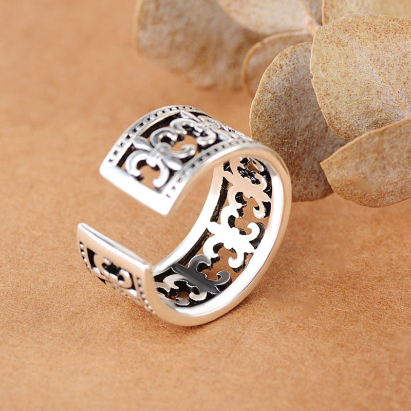 Men's Silver Plated Cross Ring Hip Hop Style Simple Fashion Ring Jewelry For Men Everyday Wear For Men Style X