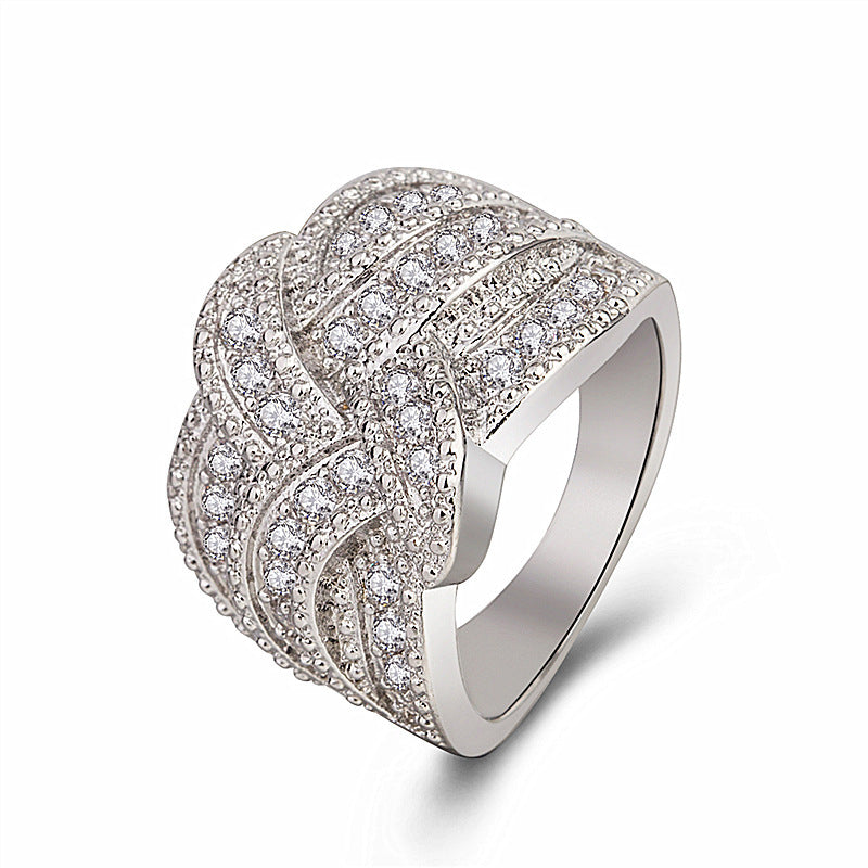 Rotating Rings Inlaid With Zircon Diamonds Copper Flower Design Style European and American Birthday Packaging