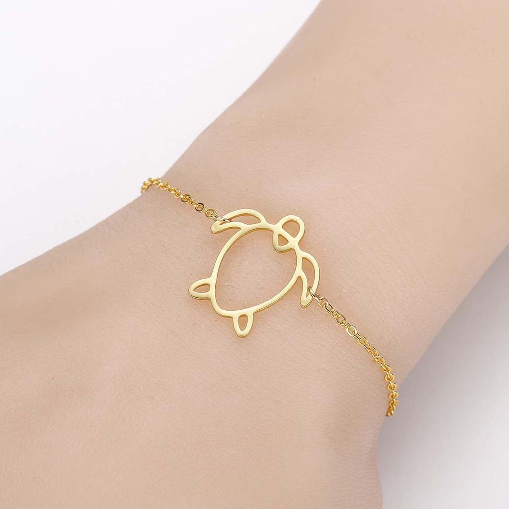 Womens Turtle Pendant Bracelet Stainless Steel Electroplated Alloy Fashion Jewelry Anniversary Keepsake Travel
