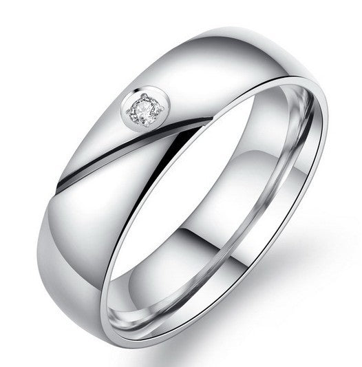 Stainless Steel And Titanium Steel Couple Rings Polished Finish Matching Set Elegant Unisex Design For Couples