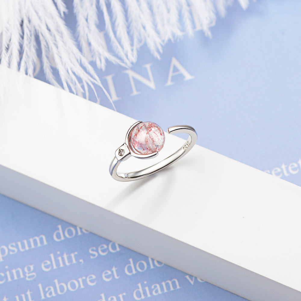 Copper Plated Korea Style Geometry Pearl Ring Open Adjustable Banding Fashion Jewelry Modern Minimalist Design