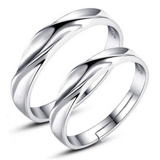 Adjustable Copper Couple Rings Symbolizing Intertwined Love Commitment Anniversary Gift Promise Rings Matching