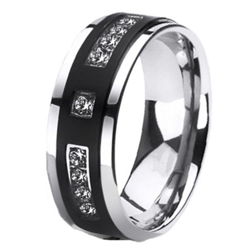 Couple Rings Diamond Studded Geometric Jewelry Unisex