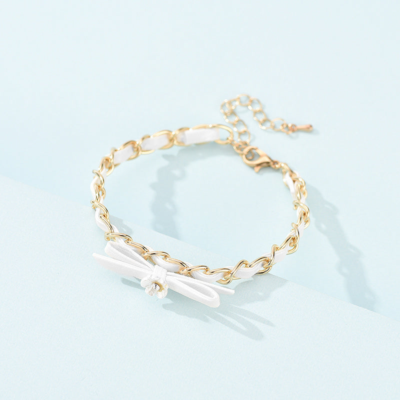 Geometric Copper Chain And Leather Bracelet For Women Trendy Fashion Jewelry Accessory For Everyday Wear Daily