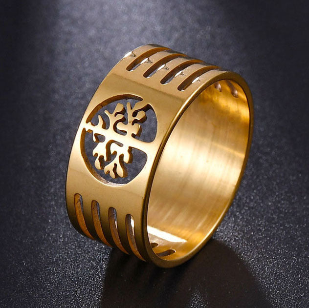 Stainless Steel Ring Hollow Wish Tree Constellation Ring European Design Gift As Employee Benefits Gift Metal Ring