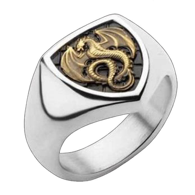 Unisex Dragon Ring Zodiac Fashion Ring Alloy Statement Ring Gold Finish Dragon Jewelry Ring Ring Men And Women
