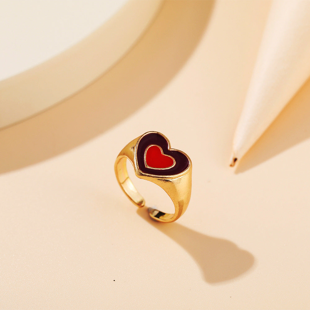 Copper Ring With Blue Eye Resin Design Adjustable Opening Fashion Ring Jewelry Gift For Her And Girls In Style