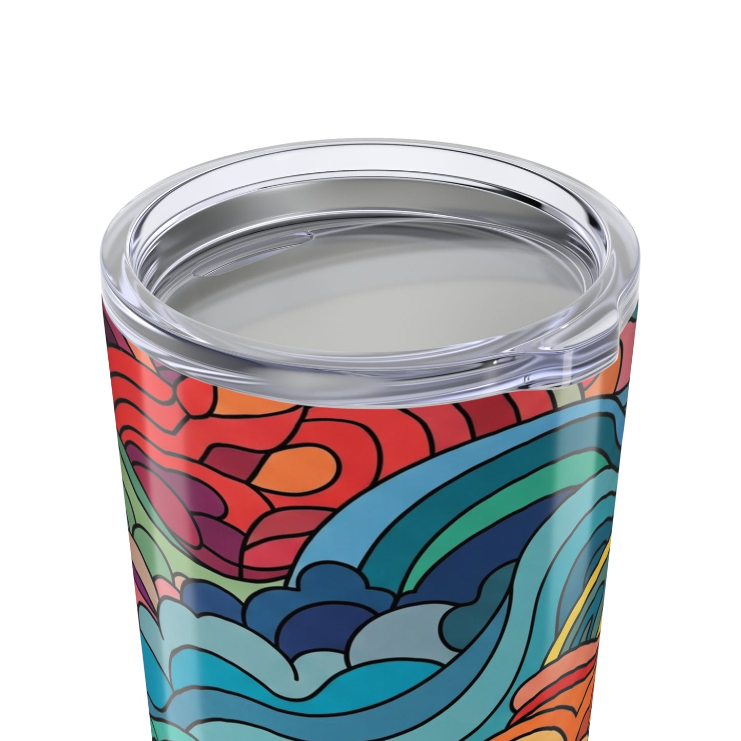 20oz Stainless Steel Travel Tumbler With Full Printed Graphic Double Wall Vacuum Insulation Leak Proof Thermal Mug