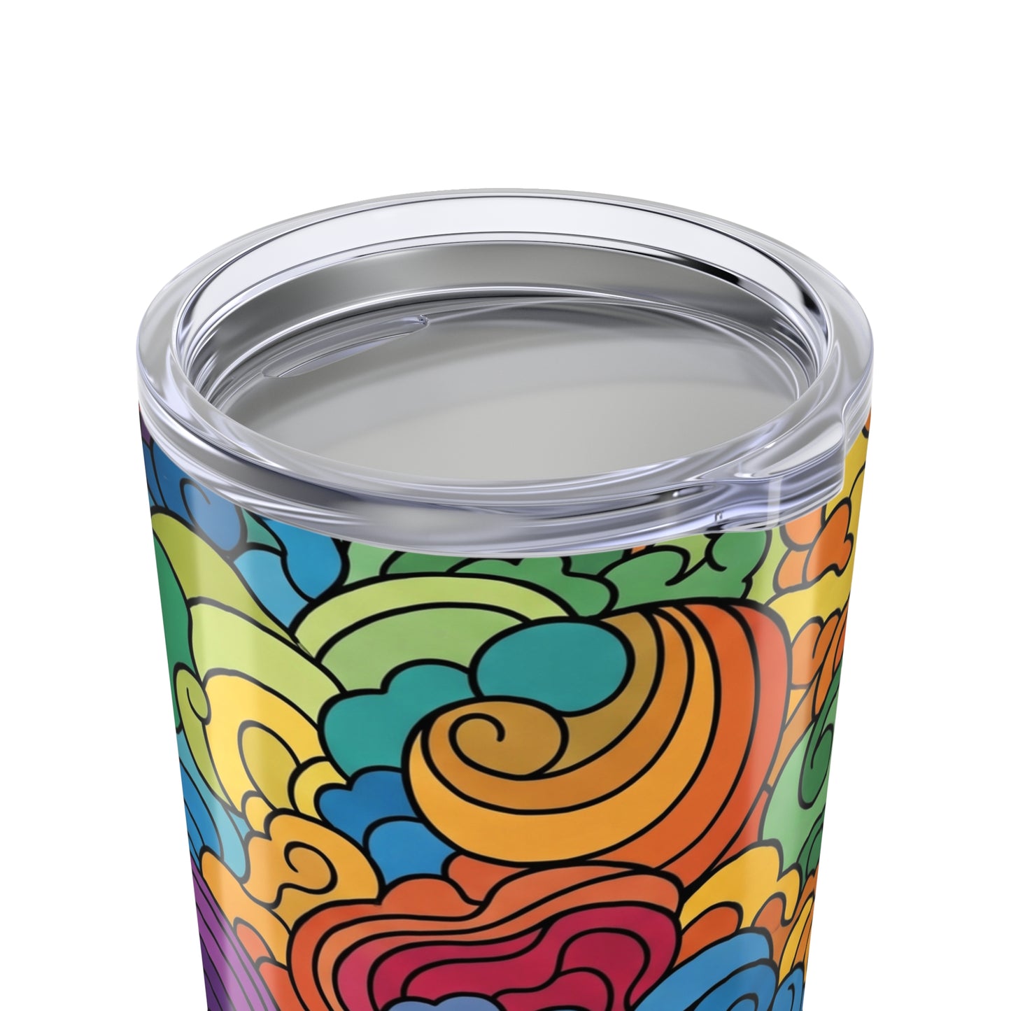 20oz Stainless Steel Tumbler With Printed Design Double Wall Vacuum Insulation Spill Proof Lid Dishwasher Safe