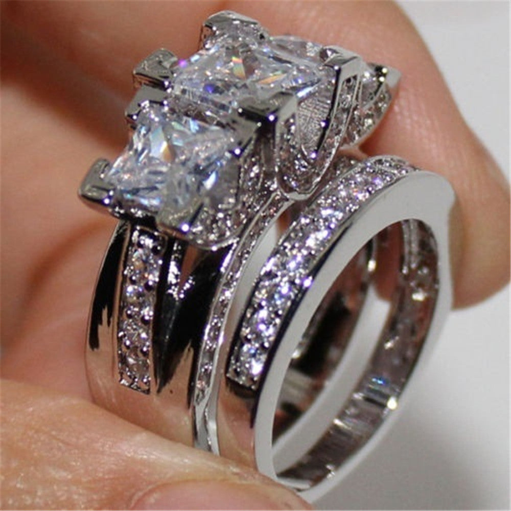 Adjustable Alloy Ring With Diamond Like Zircon Sparkle Stylish Design For Everyday Wear Silver Tone Ring Shines