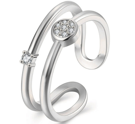 Adjustable Alloy Ring For Women Trendy Simple Open Joint Design Everyday Wear Creative Jewelry Perfect Gift Idea