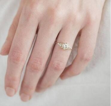 Sparkling Crystal Rhinestone Square Ring Dazzling Diamond Like Zircon Gemstone On Alloy Band Classic Glam Tone