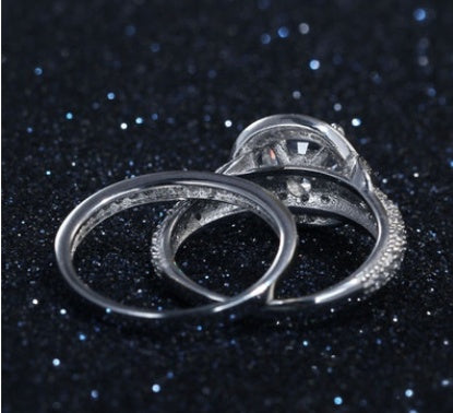 Womens Ring Set Spark Zircon European Fashion Durable Metal Jewelry Gift Trendy Stackable Accessory Chic Style