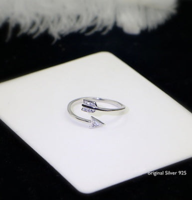 Adjustable Cupid Arrow Ring Elegant Tail Ring Jewelry Copper Color White Gift For Women Simple Band Fine Craft