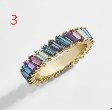 Crystal Alloy Ring With Gemstone Inlay For Women Everyday Wear And Special Occasions Jewelry Everyday Sparkles