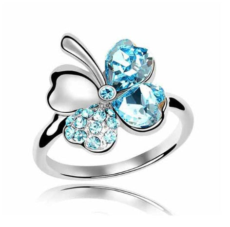 Adjustable Clover Ring For Couple Women Men European Design Alloy With Crystal Elegant Crystal Gift For Couple