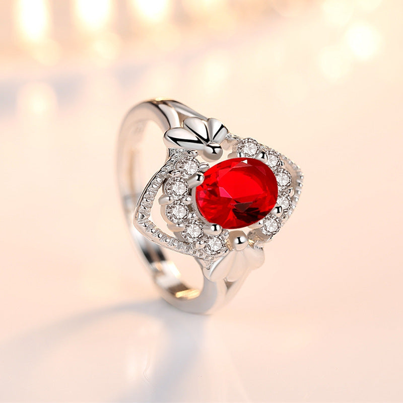 Womens Fashion Ring Exaggerated Opening Plated Platinum Statement Jewelry High Quality Durable Elegant Minimal