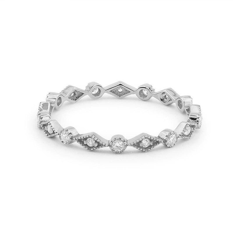 Copper Metal Diamond Tail Ring Women Fashion Jewelry